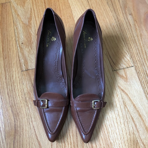 Brooks Brothers Brown Leather Heels - Picture 1 of 7